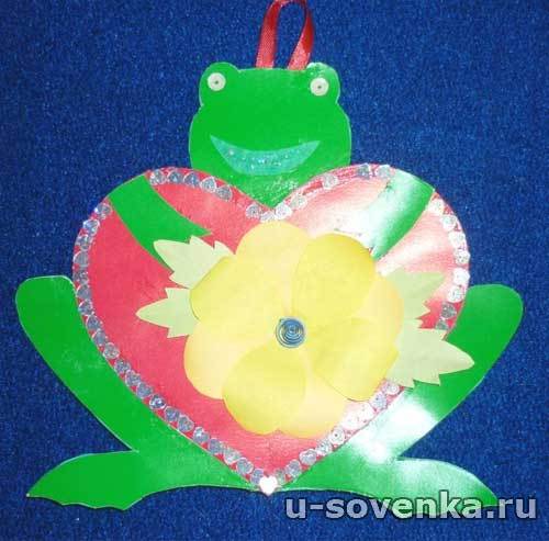 Лягушка - открытка подвеска