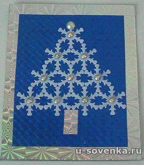 Елочка для совенка - новогодняя открытка своими руками